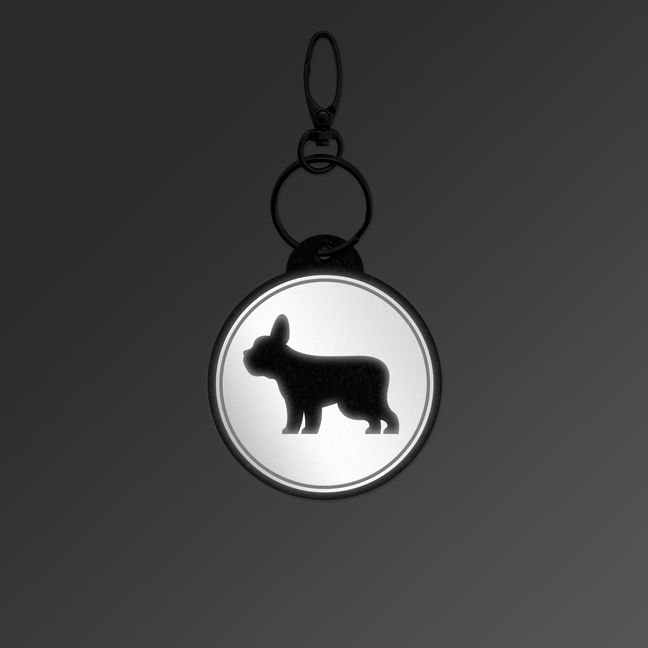 Reflexy Französische Bulldogge im Seitenprofil Reflektoranhänger - FOTO REFLEKTIEREND