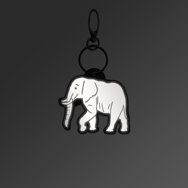 Reflexy Elefant im Seitenprofil Reflektoranhänger - FOTO REFLEKTIEREND